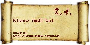 Klausz Amábel névjegykártya
